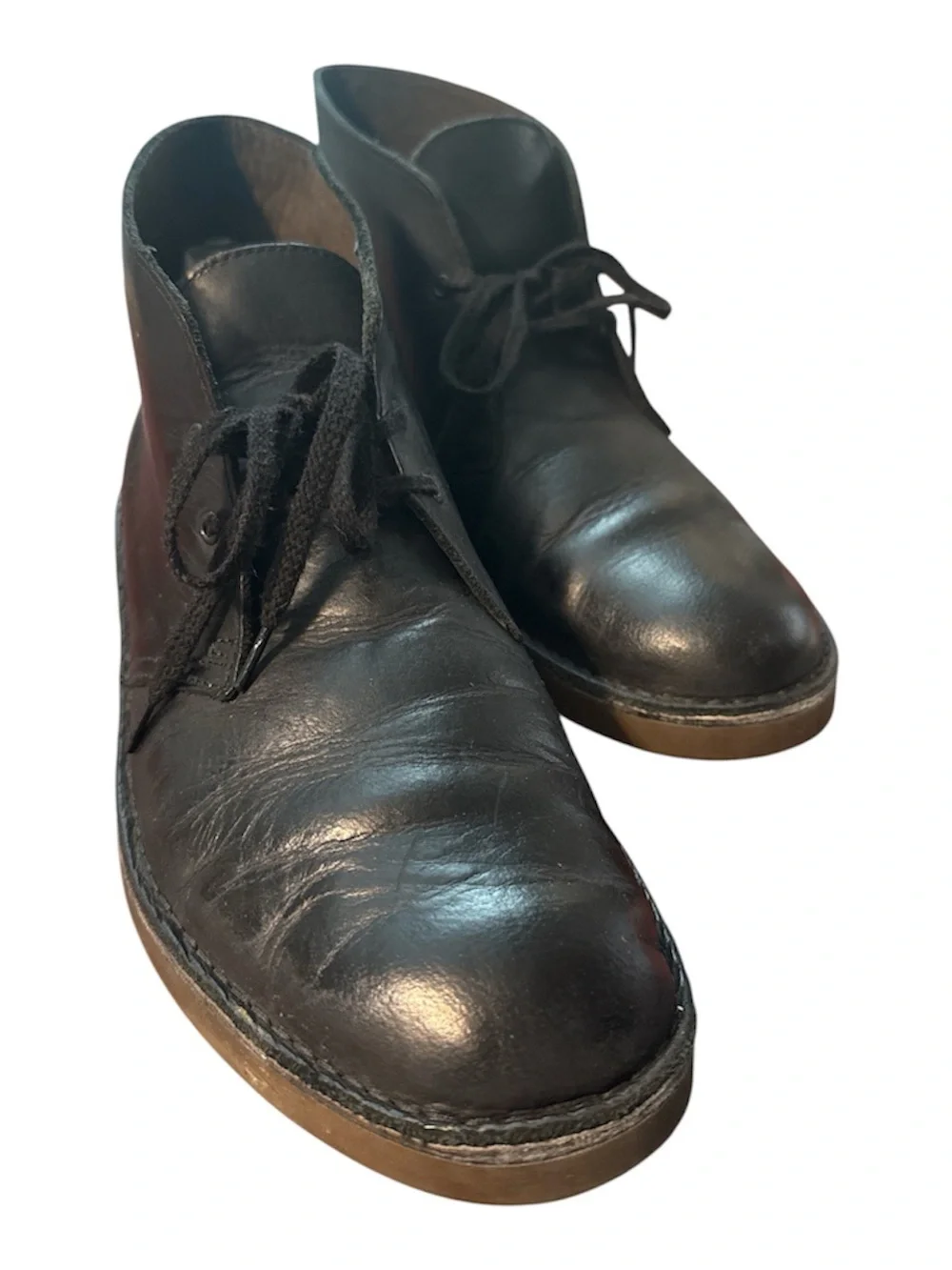 Clarks Bushacre Men's Black Leather Chukka Boots - size 10 Fall Preppy